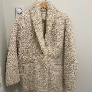 Wilfred Free Greta Plush Teddy Coat in Bone XS
